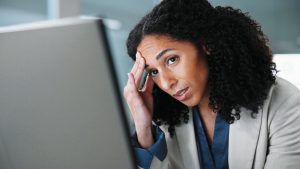 Person reviewing a landing page on a computer